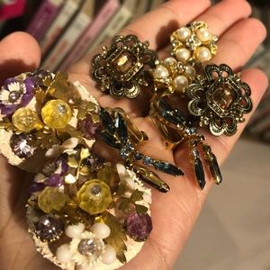 Vintage Clip On Earrings 4 pairs